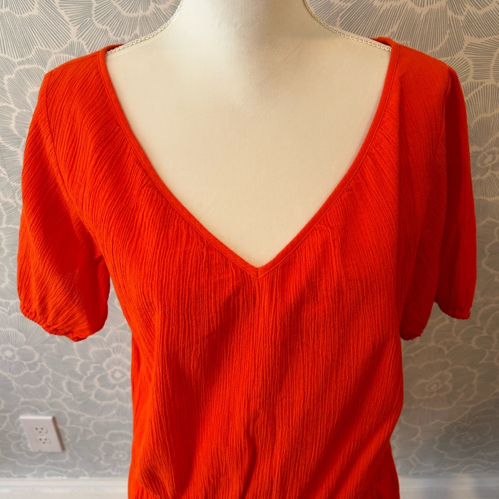 JCrew Factory Orange Drop Waist Dress - Picture 8 of 8